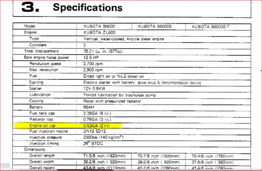 b6000 how much oil? OrangeTractorTalks Everything Kubota