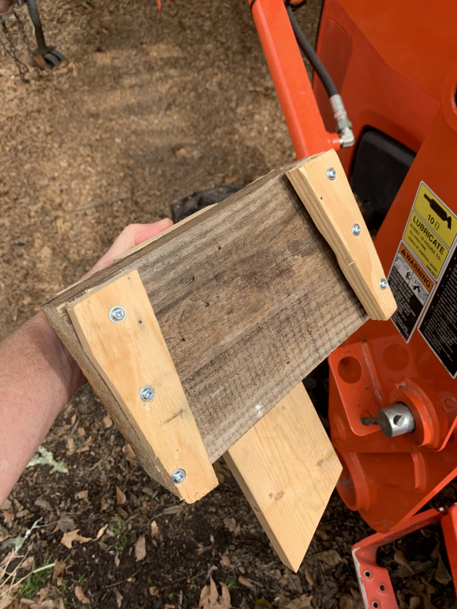 Diy log holder for chainsaw hot sale