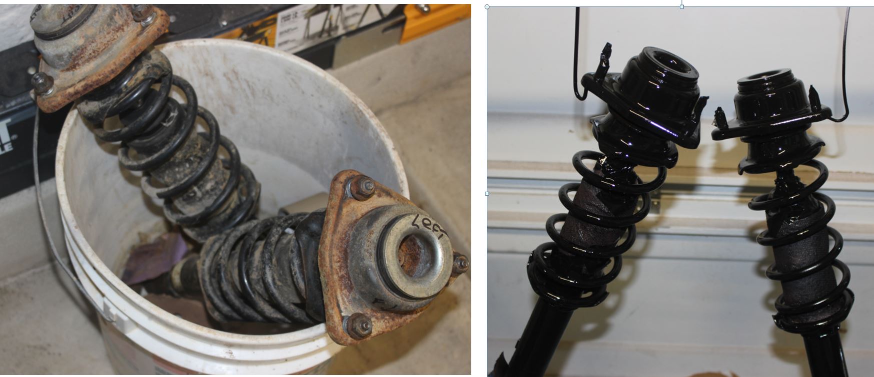 Front Struts B4 and After.JPG